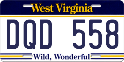 WV license plate DQD558