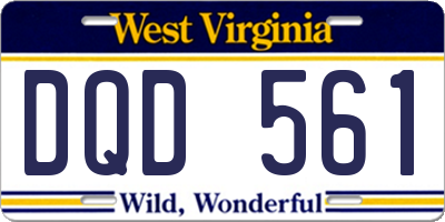 WV license plate DQD561