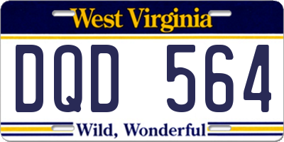 WV license plate DQD564