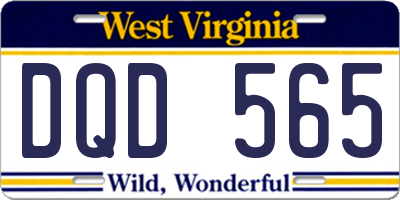 WV license plate DQD565