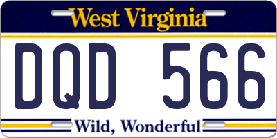 WV license plate DQD566
