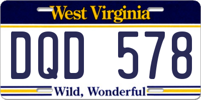 WV license plate DQD578