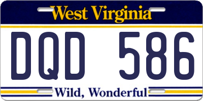 WV license plate DQD586