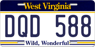 WV license plate DQD588