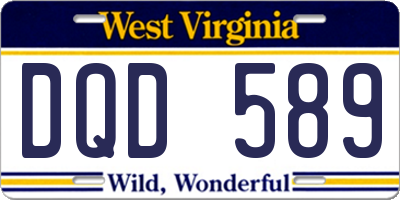 WV license plate DQD589