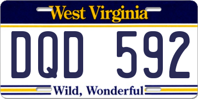 WV license plate DQD592