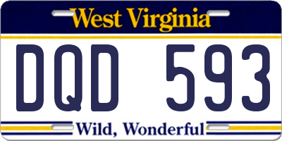 WV license plate DQD593