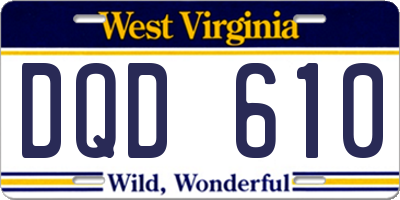 WV license plate DQD610