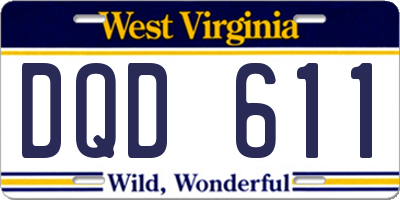 WV license plate DQD611
