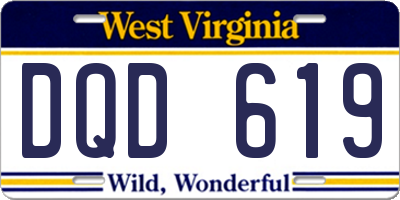 WV license plate DQD619