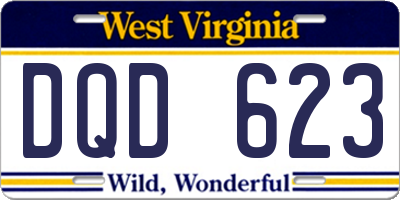 WV license plate DQD623