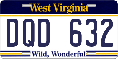 WV license plate DQD632