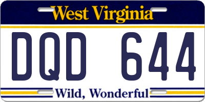 WV license plate DQD644