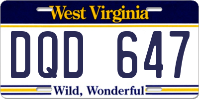 WV license plate DQD647