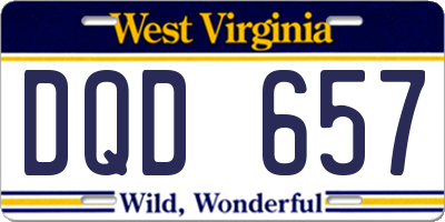 WV license plate DQD657