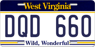 WV license plate DQD660
