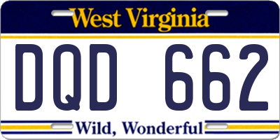 WV license plate DQD662
