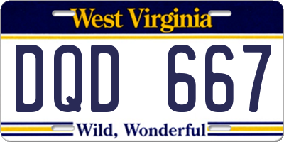 WV license plate DQD667