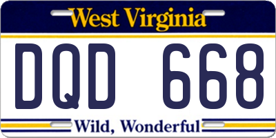 WV license plate DQD668