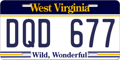 WV license plate DQD677