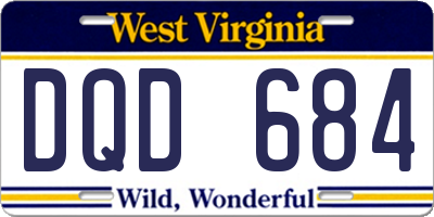 WV license plate DQD684