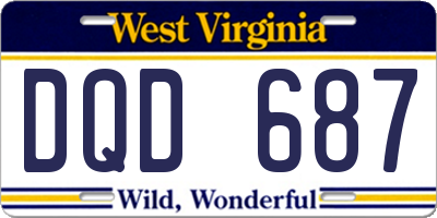 WV license plate DQD687