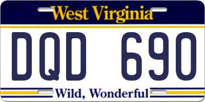 WV license plate DQD690