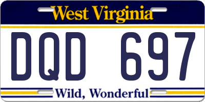 WV license plate DQD697