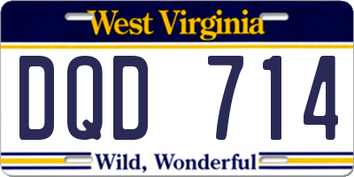 WV license plate DQD714