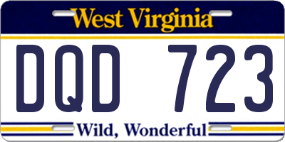 WV license plate DQD723