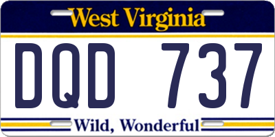 WV license plate DQD737