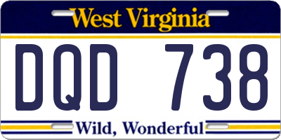 WV license plate DQD738