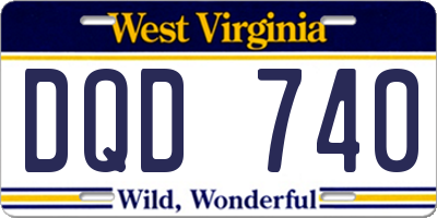 WV license plate DQD740