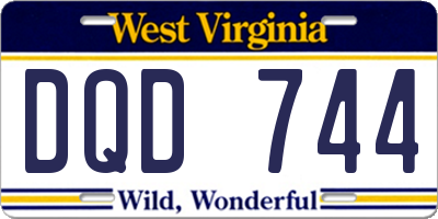 WV license plate DQD744