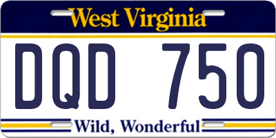 WV license plate DQD750