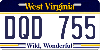 WV license plate DQD755