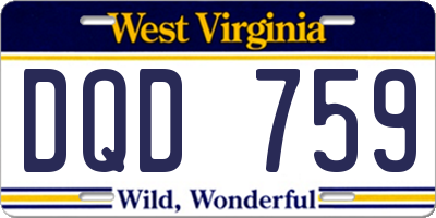 WV license plate DQD759