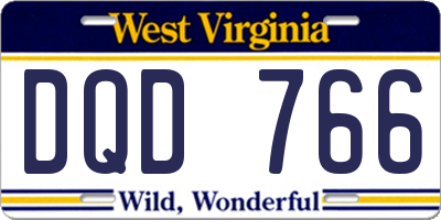 WV license plate DQD766