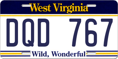 WV license plate DQD767