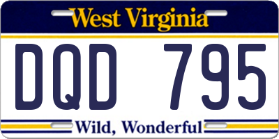 WV license plate DQD795