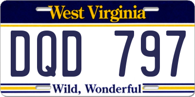 WV license plate DQD797