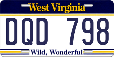 WV license plate DQD798