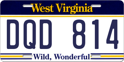 WV license plate DQD814