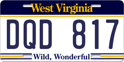 WV license plate DQD817