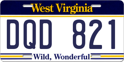 WV license plate DQD821