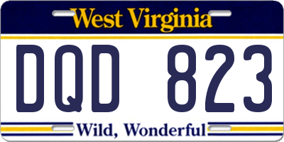 WV license plate DQD823