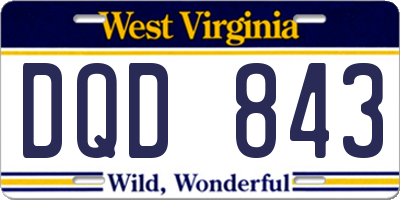 WV license plate DQD843