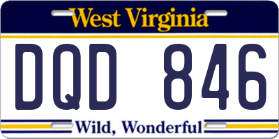 WV license plate DQD846