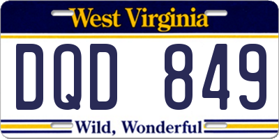 WV license plate DQD849
