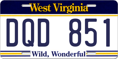WV license plate DQD851